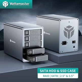 Yottamaster 5 Bay Hard Drive Enclosure Type C Usb3 1 Gen2 External Hdd Enclosure Support 2.webp