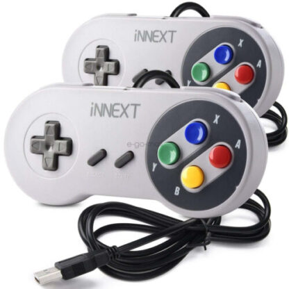 2 Pack Retro Super Nintendo SNES USB Controller for Windows PC Mac Raspberry Pi