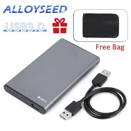 2.5" SSD HDD Case SATA to USB 3.0 Adapter Hard Drive Enclosure for SSD Disk HDD Box Aluminum Alloy Housing with Storage Bag