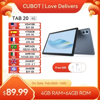 Cubot Tab 20 Tablet Android 13 10 1 Screen Octa Core 4gb 64gb Support 1tb Extended.webp