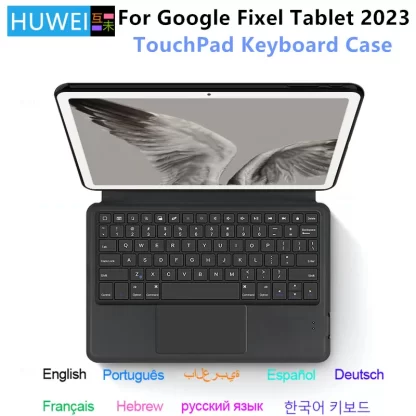 HUWEI Keyboard Case For Google Pixel Tablet 2023 11 inch GTU8P Smart Cover TouchPad Bluetooth Keyboard cases TPU Shell