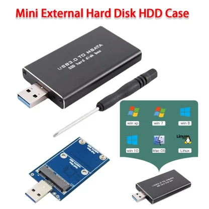 Mini External Hard Disk HDD Case 6Gbps SSD MSATA To USB 3.0 Hard Drive Case Wireless PCI-E Supports 30*30/50 SSD