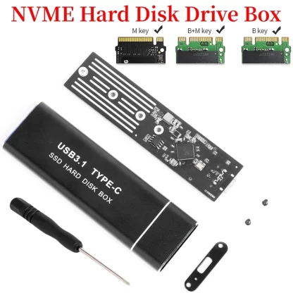 SSD nvme m2 NVME Enclosure Hard Disk Drive Box USB3.1 Type-C to M.2 NVME case Aluminum Alloy SSD Hard Disk Box M.2 M Key PCIE