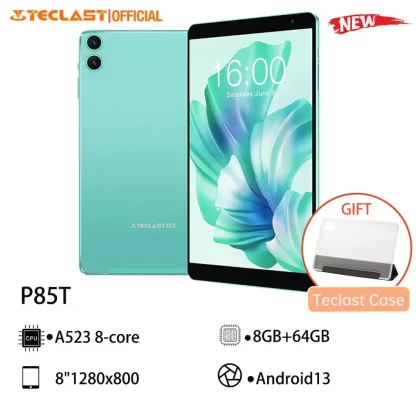 Teclast P85T 2023 Tablet (Allwinner A523 1.8GHz 8-Core/8GB RAM/64GB ROM/8 Inch 1200*800iPS/WiFi 5/BT 5.0/5000mAh