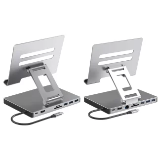 Type C Docking Station Aluminum Alloy Laptop Stand Usb3 0 Pd Rj45 Hdmi Compatible Usb Hub.webp