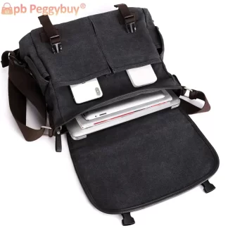 Vintage Messenger Bag Multi Pockets Crossbody Bags For Men Water Resistant 14 Inch Laptop Pouch Adjustable.webp